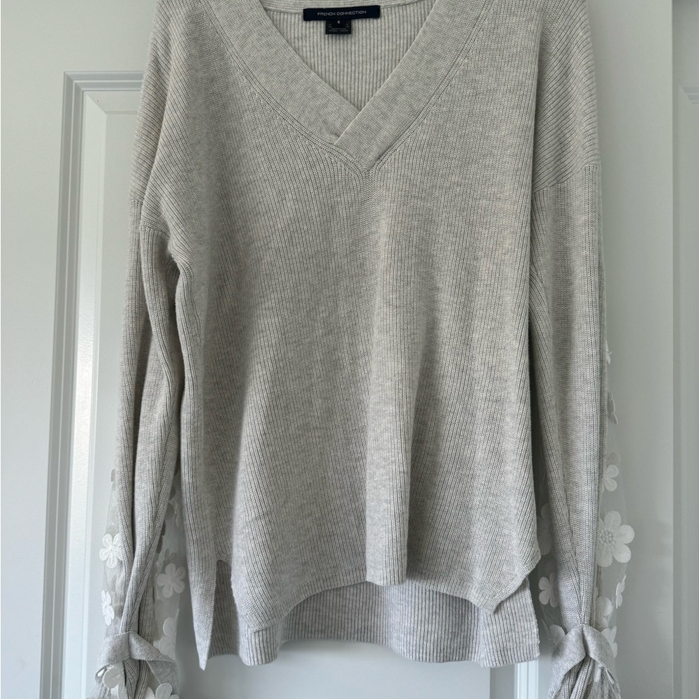 Charter Club Light Gray V-Neck Sweater
